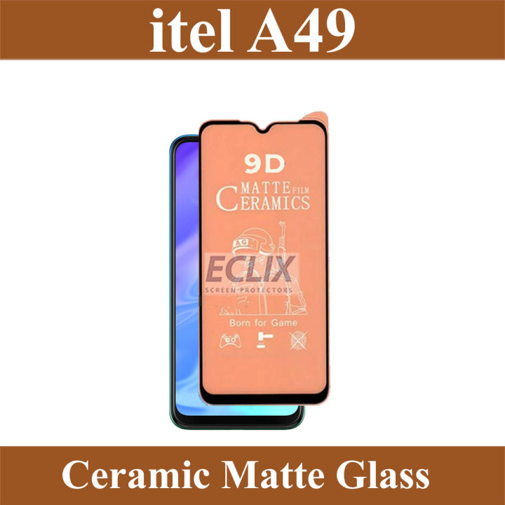 itel A49 Ceramic Matte Glass Film Protector Anti-Glare Anti-Finger Anti-Shock Un-breakable Hybrid Film Complete 9D 5D 6D 10D 11D 21D 100D Tempered Glass Fiber Sheet Born For itel a49 - Transparent