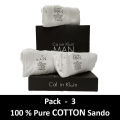 Luxury Brand Logo Men's Vests - Pack Of 3 in Box | Premium Soft & Fine Cotton Comfort. 
