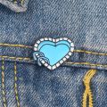 GDHY Heart Shape Blue Swimming Pool Brooch Pool Enamel Pin Cartoon Backpack Hat Badge For Loves Kids Friends Jewelry. 