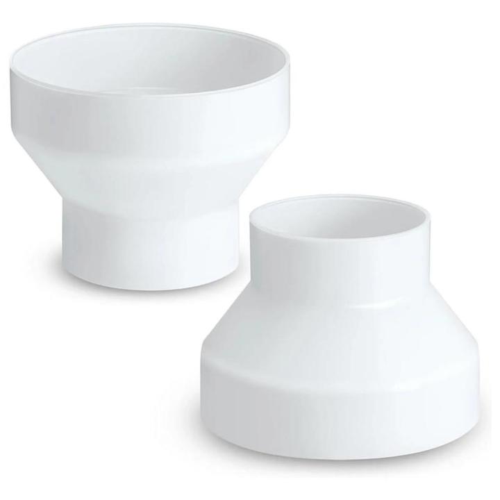 Abs Duct Reducer High-Performance 6 To 4 Inch Lightweight Duct Increaser White Air Duct Adapter for Hvac Systems Dryer Vent