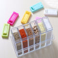 6 Color / Set Spice Jar Set Seasoning Bottle Transparent Colorful Lid Kitchen Condiment Cruet Storage Container. 