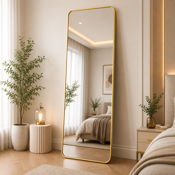 Trusted Trends | Full Length Dressing Mirror | 18x60 Inches | HD Body Mirror | Standing & Wall Mounted