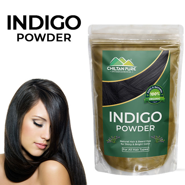 Indigo Powder – Natural Hair & Beard Dye Improves Hair Quality, Boosts Shine & Bright Color