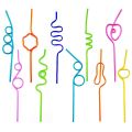 Crazy Loop Straws, (Pack of 50) Crazy Silly Colorful Reusable Drinking Straws Mega Pack BPA and PFOA Free. 