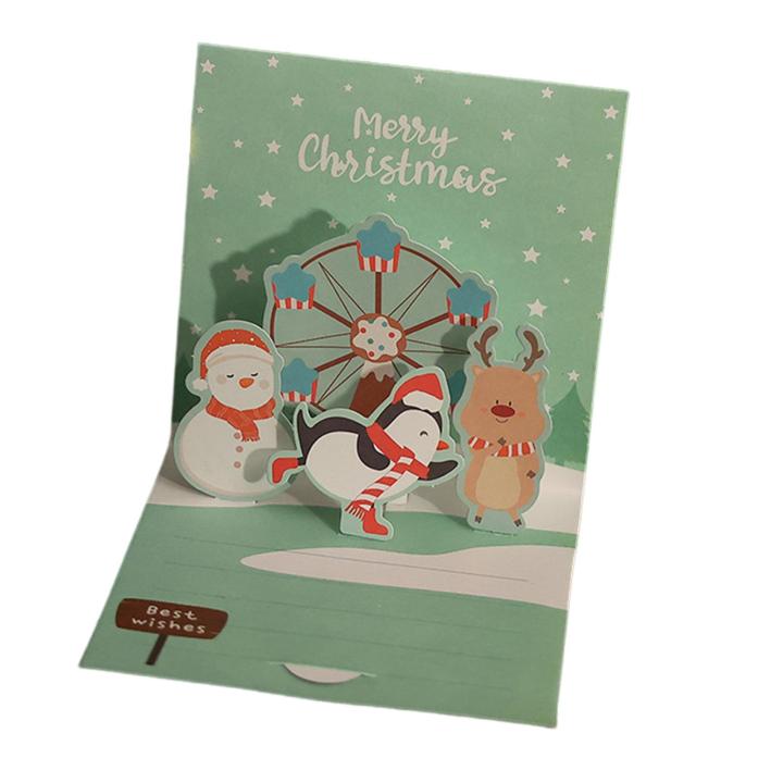 Yinhsly Lightweight 3d Cards Festive 3d Pop Up Christmas Greeting Card ...