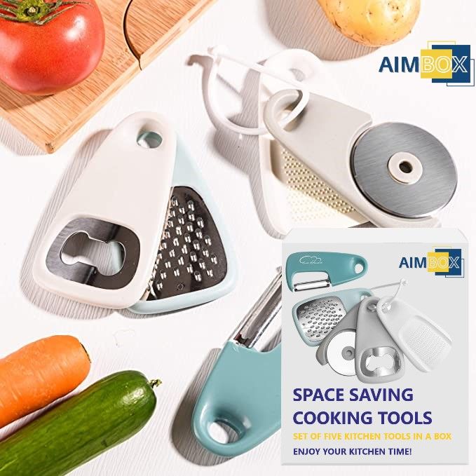 Kitchen%20Gadgets%20Set%205%20Pieces,%20Space%20Saving%20Cooking%20Tools%20Cheese%20Grater,%20Bottle%20Opener,%20Fruit/Vegetable%20Peeler,%20Pizza%20Cutter,%20Garlic/Ginger%20Grinder,%20Stainless%20Steel%20Accessories%20Dishwasher%20Safe(Blue)%E2%80%A6%20-%20Image%202
