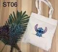 (SHIP TODAY- READY STOCK) Stitch Canvas bag Shopping Tote bags Tote bag Bag Tuisyen Sekolah Tuition bag Shoulder bag. 