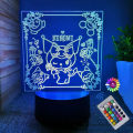 【HOT】 3D Night Light Kuromi Sanrio Anime Character 7/16 Color Band Remote Control LED Night Light Bed Room Decoration Birthday Gift. 