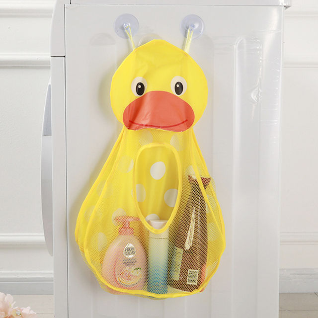 Baby Bath Toys Cute Duck Mesh Net Toy Storage Bag Strong With Suction Cups Bath Game Bag Bathroom Organizer Water Toys For Kids