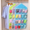 16 Pockets Multifunction Organizer Sorting Storage Bag High Quality Handmade Clear Door Wall Hanging Tidy Closet Baby Clothing. 