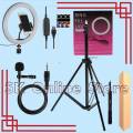 Pack Of 3 Ring Light 26cm/10 inch with 7.5ft Tripod Stand & Phone Holder & Collar Mic For Youtube Voice Recording. 