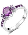 Purple Austrian Crystal Wedding & Engagement Rings No 9. 