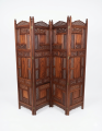 Elegant Hand-Carved Sheesham Wood Folding Screen Room Divider. 