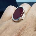 Natural real sulemani oval aqeeq stone For Mens In sterling silver. 