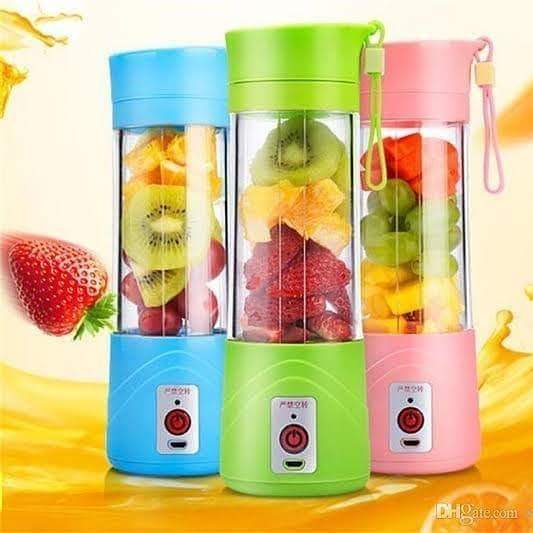 USB Rechargeable Juicer Blender - 380ml - USB Rechargeable Blender Mixer - Juicer Bottle Cup for Juice, Citrus, Lemon, Vegetables & Fruits