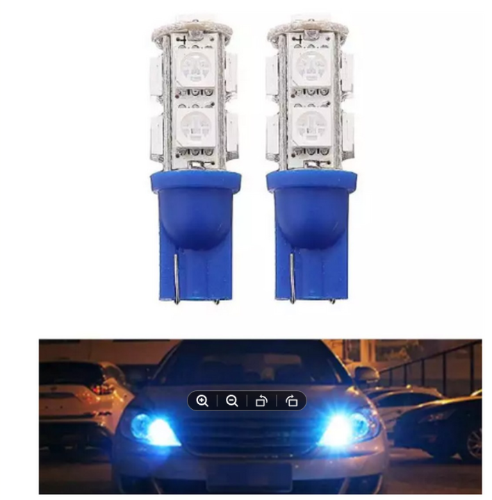 9 SMD Car Parking LED Light Bulbs Pair Pack of 2 SMDs Blue Color Light License Plate Lamp