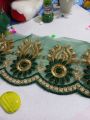 Fancy Organza/Tissue Fabric Embroidered cut work design border lace/Trims for women/girl kurtis and trousers /1 gazz/yard. 
