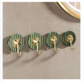 Set of 4 - Acrylic Wall Hooks, Luxury Wall Hooks Strong Self Adhesive Gold Hook, Bath Towel Hooks Wall Hooks Door Hanger Robe Clothes Hook Wall Mounted Hook Bathroom Coat Hook. 
