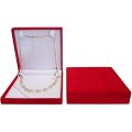 Red Velvet Gift Box for Jewelry Set / Red Velvet Wedding Bridal Set Box / Velvet Neck Piece Jewelry Box - Long Necklace Bracelet, Ring Travel Jewelry Organizer. 