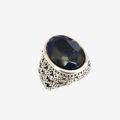 Premium Quality BLACK Silver Stainless Zircon Stone Ring For Men. 