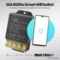 30A 220V 6600w Smart wifi switch for heavyload appliances geyser, electric heater, air conditioner, water pump, motor, mobile app ewelink. 