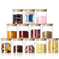 12 Pack 200ml Jars with Bamboo Lids, Kitchen Food Storage Containers for Spices, Food, Candy, Tea, Nuts and Snacks. 