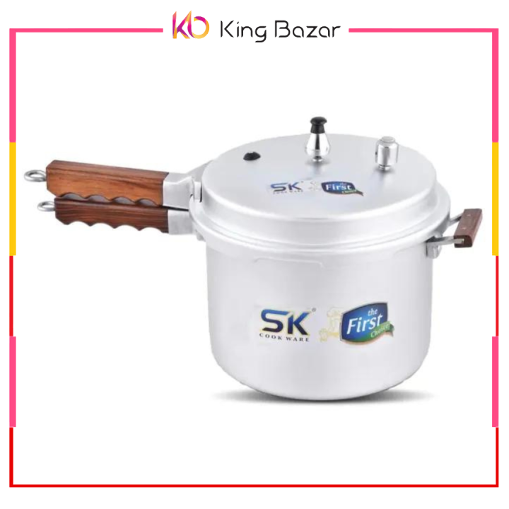 SK Rose Wood Handle Heavy-Weight Fine Quality Pressure Cooker