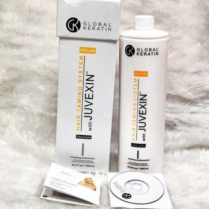 GK Global Keratin With JUVEXIN Keratin Hair Straightening For Frizzy, Curly and Wavy Hair Chocolate 1000ml