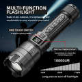 High power water proof powerful 1000000lm Japan display emergency rechargeable Lantern Camping Fishing Zoomable flashlights super working cob LED touch lamp long range torch light mini portable flashlight. 