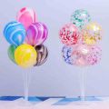 7 Tubes Balloons Holder Column Stand Balloon Stand Kit,Reusable Clear Balloon Holder(7 Balloon Sticks,7 Balloon Cups,1 Balloon Base) Makes Balloons Float Without Helium. for Table, Floor, Centerpiece with Base. 