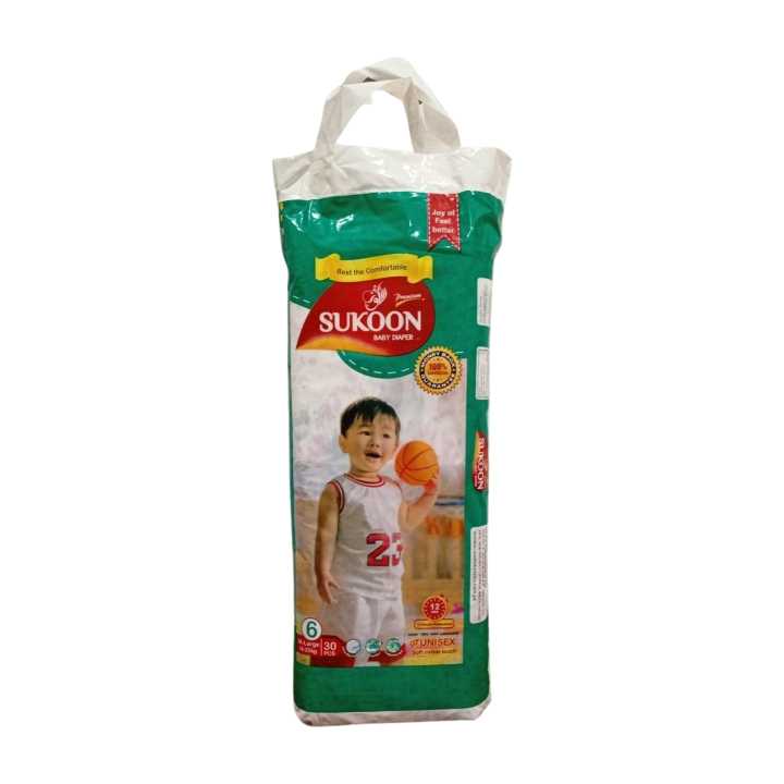 Sukoon Baby Diapers Size 6 XX-Large 30Pcs (+14kgs)