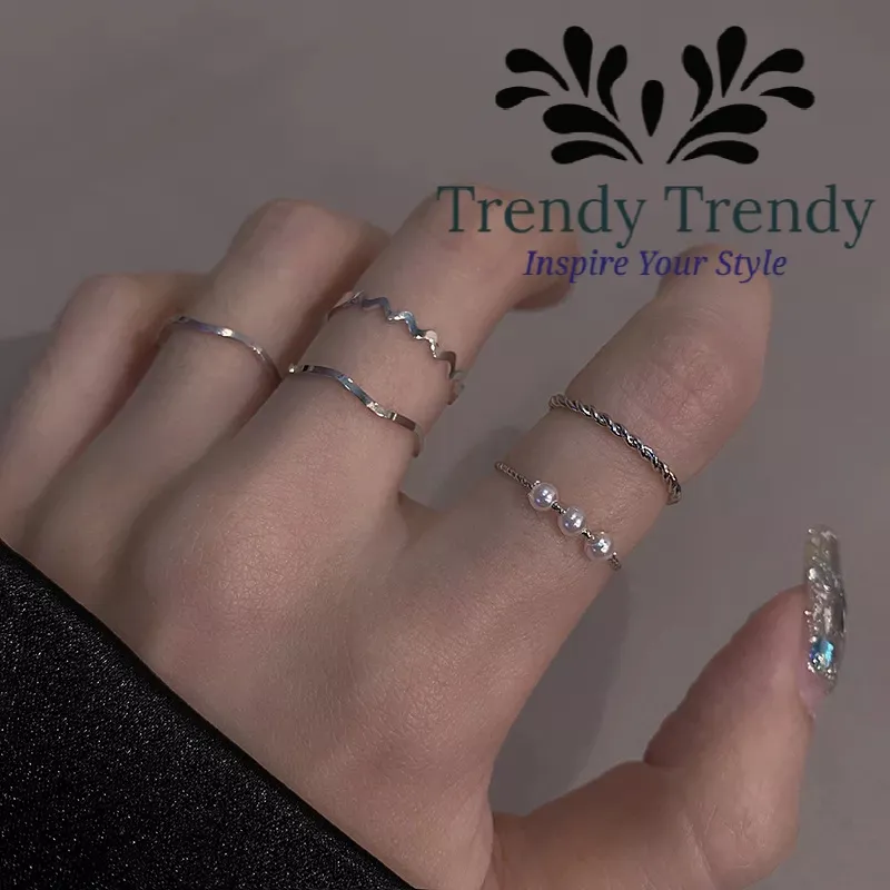 Trendy Trendy Korean Pack of Rings For Girls Set Korean Design