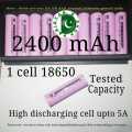 18650 2400mAh lithium ion cell 18650 battery cell recycled ICR 18650 battery cell  3.7 volt to 4.2 volt rechargeable battery tested capacity high draining 4c battery 18650 cell price in pakistan 18650 battery price in pakistan Pakistan E shop. 