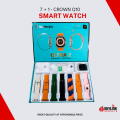 Crown Q10 7+1 Ultra 2 smartwatch - 7 strap + 1 Dial smart watch - wireless charging ultra smart watch - bluetooth call watch with extra straps - 7 strap mobile watch for boys - ultra watch for men - touch watch for girls - calculator watch - boyswatch. 
