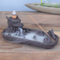 Ceramic Backflow Dragon Incense Burner Cones Stick Holder Censer Home Ornament. 