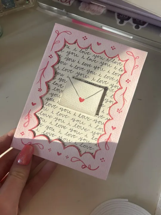Handmade Love Envelope Greeting Card – Romantic “I Love You” Card for ...