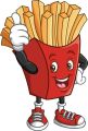 Happy French Fries Stickers - 2 - 3 inch Approx - Aesthetic Art Stickers for mobile back, Laptop, dairy and for decorating your stuff and making them look more attractive. 