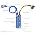 【3C VictoryEagle Store】PCI-E PCIE Riser 009 Express 1X 4x 8x 16x Extender Gold USB Riser 009S GPU Dual 6Pin Adapter Card SATA 15pin for BTC Miner. 