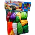 Realistic Sliceable Fruit and Vegetables Cutting Play Toy Set with Velcro. 