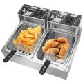Commercial 12L Electric Dual deep fryer. 