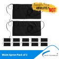 Fast Forward Waist Apron 3 Pocket [Pack of 2] Server Waitress Short apron for Men Women, Kitchen, Restaurant and Crafting, 24x12 Inches. 