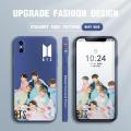 Jizetin for iPhone X / XS Back Cover BTS Handsome Boys Team Liquid Silicone Phone Case Soft Full Camera Protect Phone Cases. 