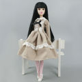 Khaki White Lace Lolita Fashion Doll Dress For Barbie Doll Outfits Clothes For 1/6 BJD Doll Party Gown Toys For Children. 