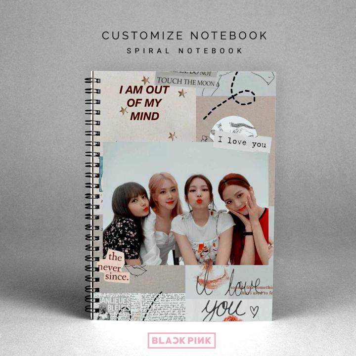 BLACK PINK Logo printed Notebook with free gift, BTS Army, KPOP, STRAY KIDS, SEVENTEEN, Fully Customized Perfect Gift For Army
