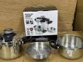 ORIGINAL GERMANY LOT 3 IN 1 ROYAL KING PRESSURE COOKER TOP QUALITY ( 6 & 4 LITERS ). 