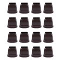 16 Pcs Brown Silicone Chair Leg Floor Protectors, Square Chair Leg Caps with Wrapped Felt. 