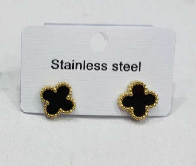 Clover Stainless Steel   Ear Tops, Stainless Steel  Ear Studs For Girls And Women