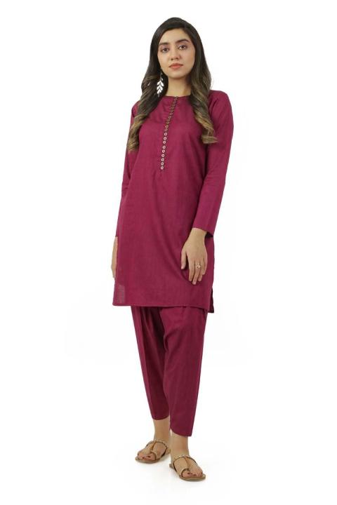 EGO Winter Collection 2019  Better Days 2pc  Magenta Weft 2 tone 2Pcs Stitched For Women