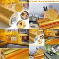 (40 cm x 200cm)Aluminum Foil Self Adhesive Sticker Roll d Aluminium Foil Paper Golden Silver Kitchen Oil Proof Contact Paper Waterproof Sticker. 