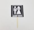 WEDDING PARTY GAME OVER CUPCAKE TOPPERS - PACK OF 10 CUPCAKE TOPPERS. 